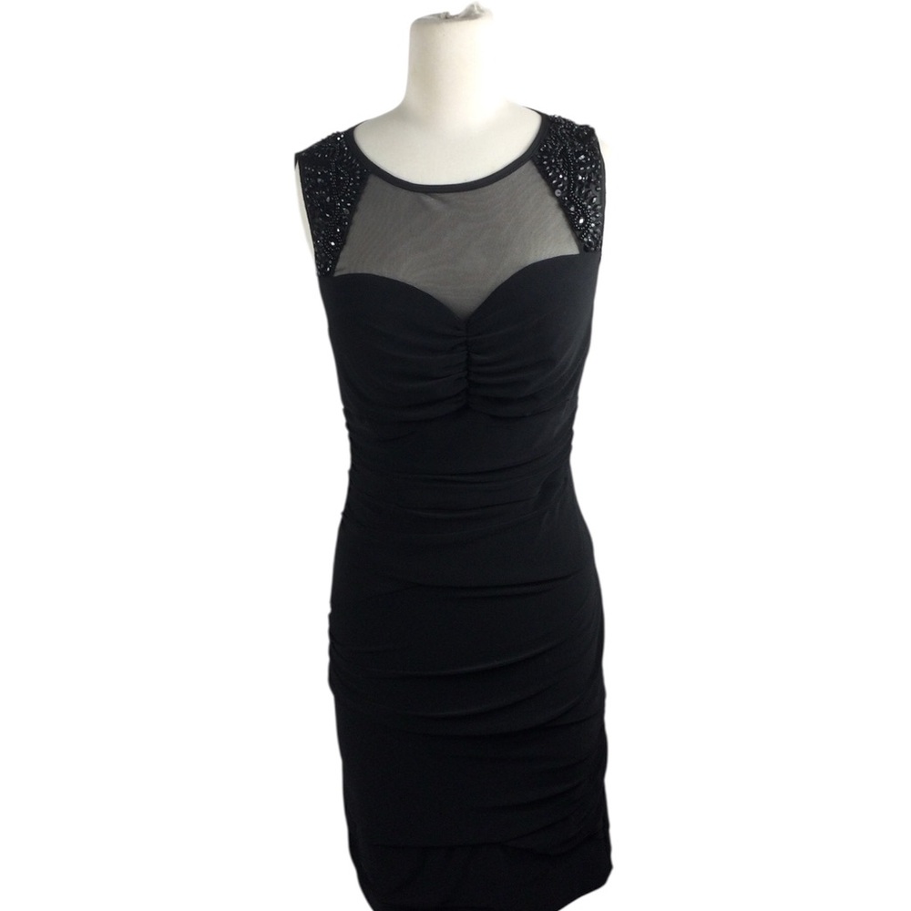 Dressbarn Collection Black Mesh -Beaded Dress, Size‎ 6